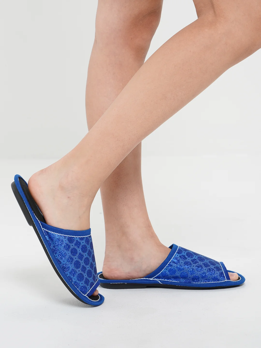 Синий тапочки домашние, женские, с открытым носом, Soft Slippers, 4 цвета