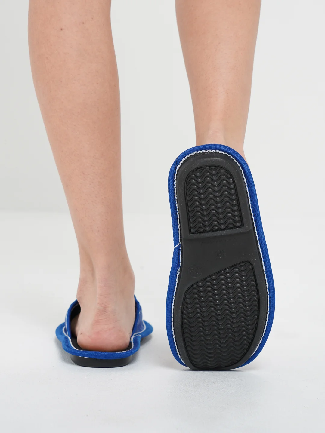 Синий тапочки домашние, женские, с открытым носом, Soft Slippers, 4 цвета