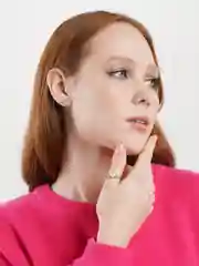 Молочный кольцо с жемчугом, 19 размер