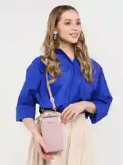 Розовый женская сумка-клатч для телефона, через плечо, из кожи