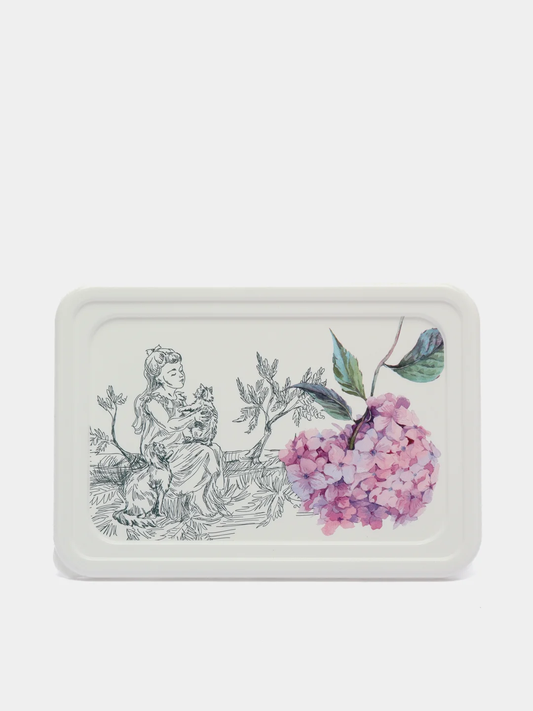 Белый прямоугольный контейнер "Toile de jouy"