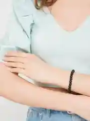 Черный женский браслет из бусин, 7 цветов