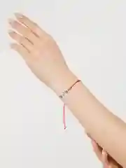 Серебряный красная нить браслет на руку