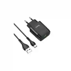 Зарядное устройство с быстрой зарядкой и кабелем Type-С Hoco C72Q Glorious QC3.0