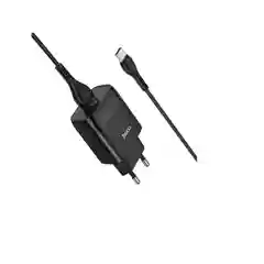 Белый зарядное устройство с быстрой зарядкой и кабелем Type-С Hoco C72Q Glorious QC3.0
