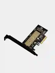 Черный адаптер переходник для установки SSD диска M.2 NVMe в слот PCI-E x4, х8, х16