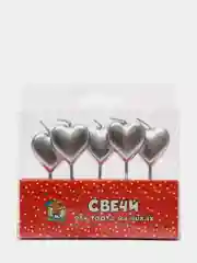 Серебряный свечи для торта на пиках
