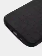 Хром чехол для iPhone 12 / 12 Pro (6.1), 12 Pro Max, 12 Mini, черный, под кожу