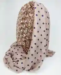 Белый шарф женский "Горошек"