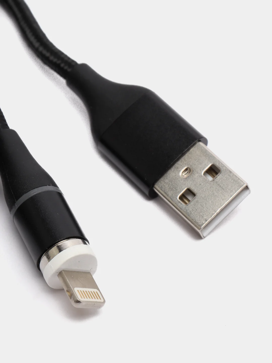 Черный магнитный кабель c разъемом-коннектором (Type-C, Micro-USB, Lightning)