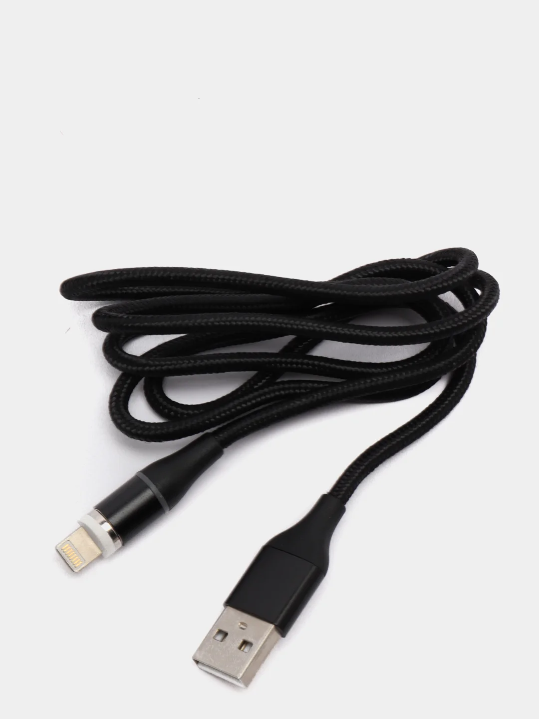Черный магнитный кабель c разъемом-коннектором (Type-C, Micro-USB, Lightning)