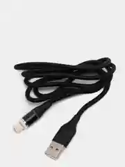 Черный магнитный кабель c разъемом-коннектором (Type-C, Micro-USB, Lightning)