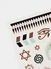 Пастельно-коралловый временные татуировки на тело, FLASH TATTOO