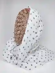 Белый шарф женский "Горошек"