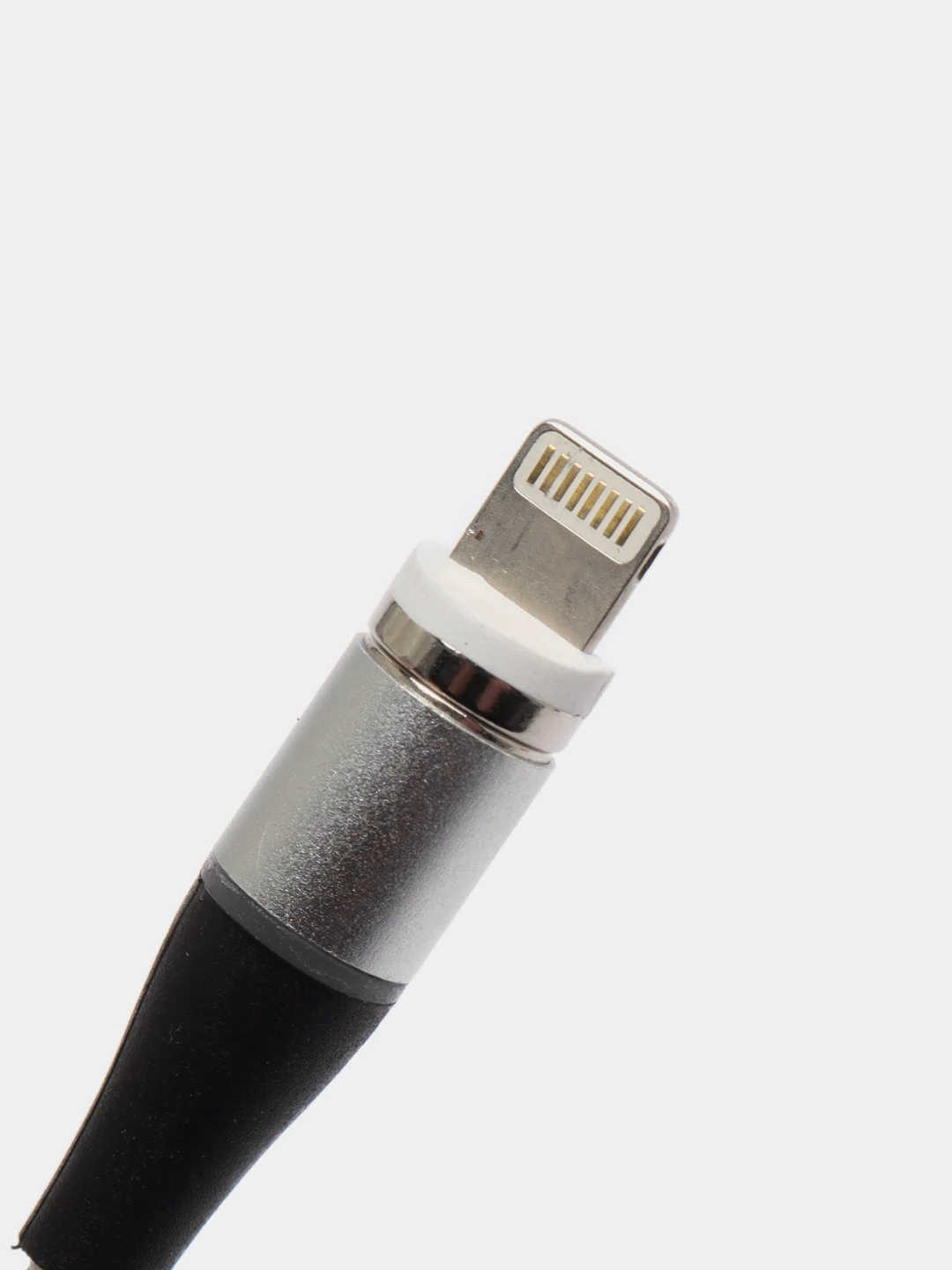 Серебряный магнитный кабель c разъемом-коннектором (Type-C, Micro-USB, Lightning)