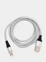 Серебряный магнитный кабель c разъемом-коннектором (Type-C, Micro-USB, Lightning)