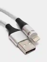 Серебряный магнитный кабель c разъемом-коннектором (Type-C, Micro-USB, Lightning)