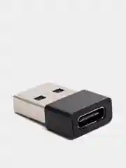Черный переходник USB-Type-C, USB 2.0