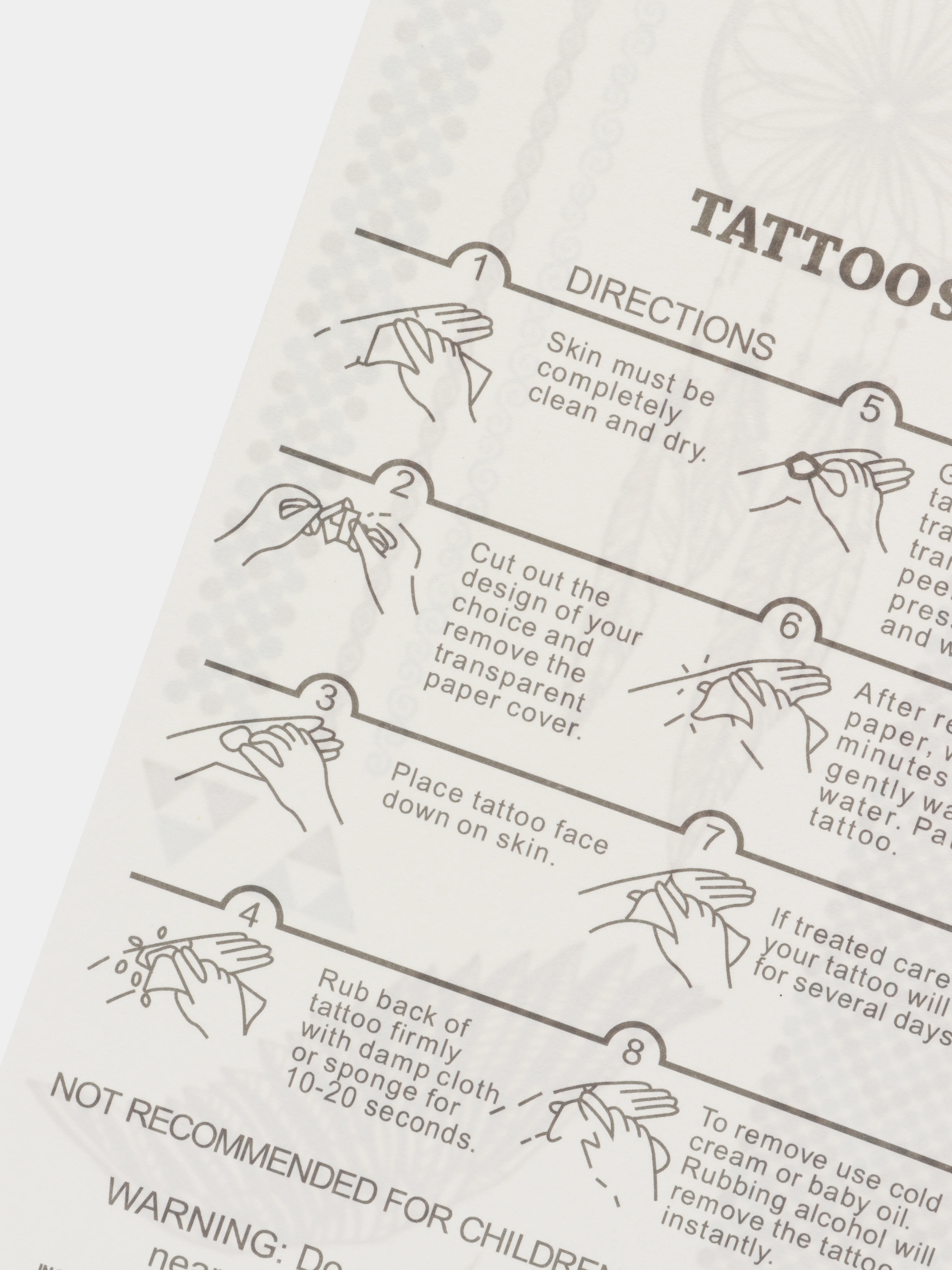 Пастельно-коралловый временные татуировки Flash Tattoo