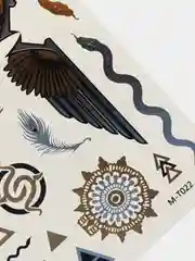 Золотой временные татуировки на тело, FLASH TATTOO