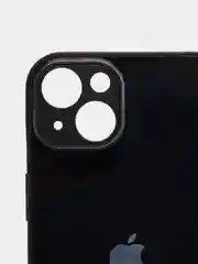 Черный чехол силиконовый со стеклянной панелью для iPhone 13