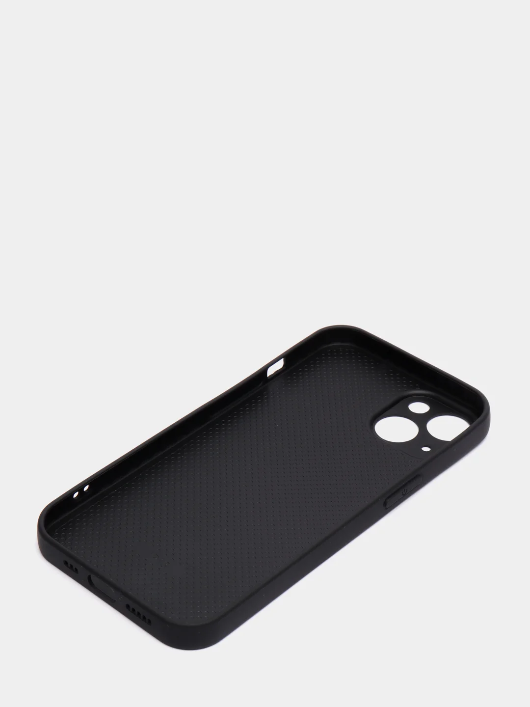 Черный чехол силиконовый со стеклянной панелью для iPhone 13
