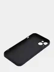 Черный чехол силиконовый со стеклянной панелью для iPhone 13