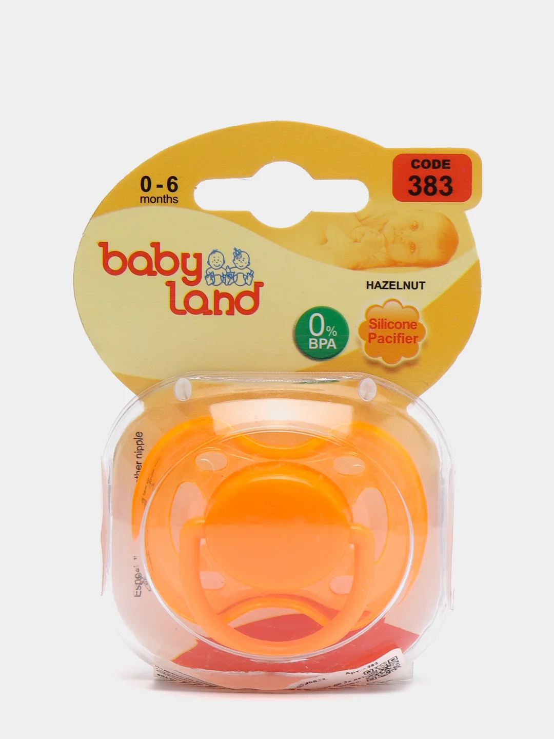 Оранжевый соска-пустышка Baby Land силиконовая круглая, 0 мес+