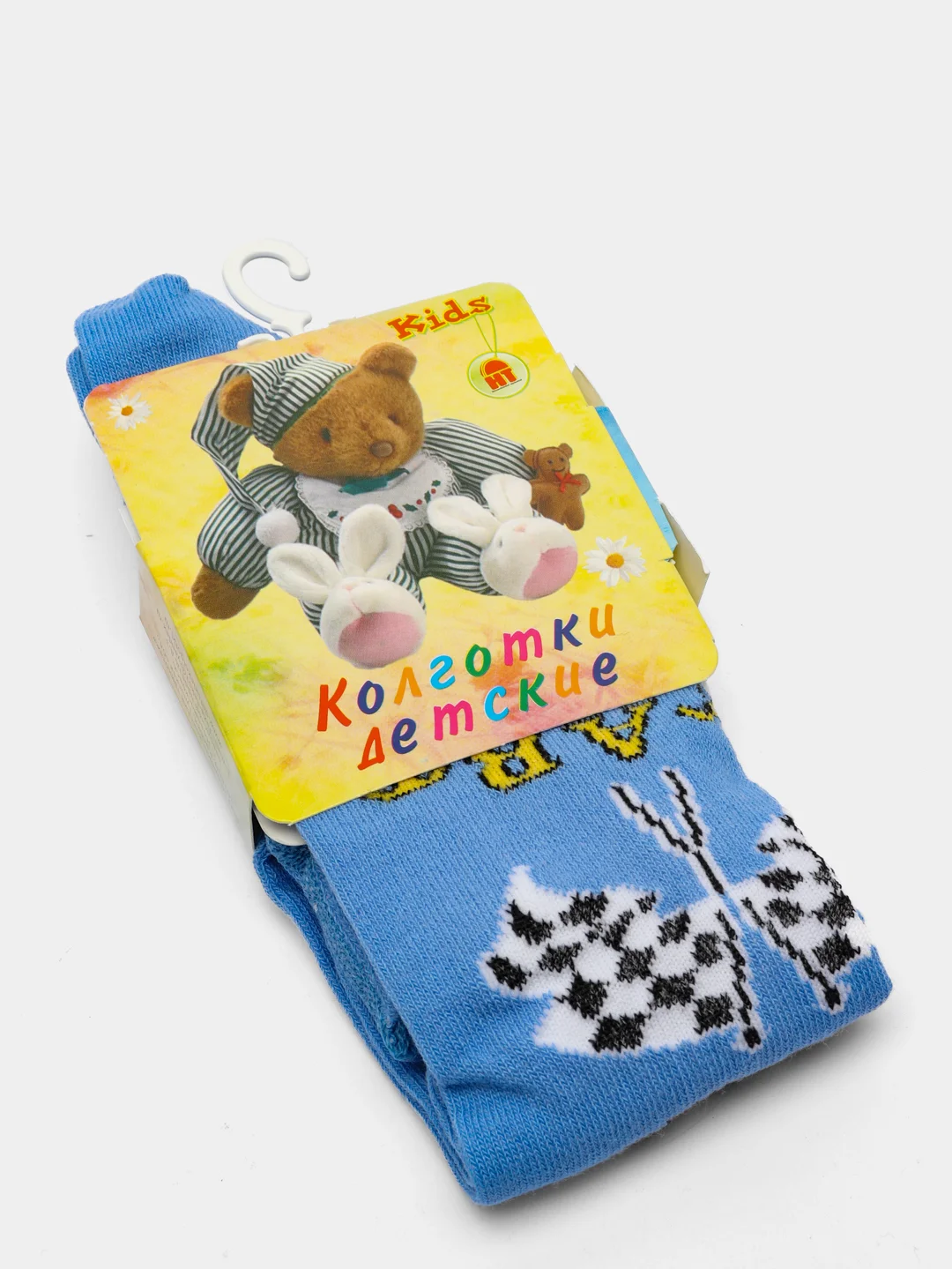 Голубой детские колготки kidPower "Флаги", хлопок, 74-80