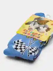 Голубой детские колготки kidPower "Флаги", хлопок, 74-80