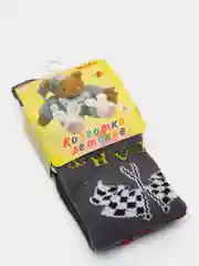 Тёмно-серый детские колготки kidPower "Флаги", хлопок, 74-80