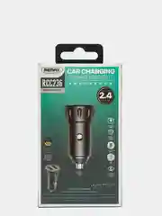 Черный автомобильное зарядное устройство USB 2,4A REMAX Vanguard RCC236 (2USB) черный