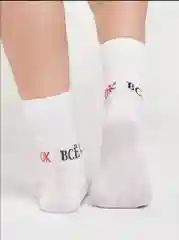 Носки белые женские с надписями, белые с полосками