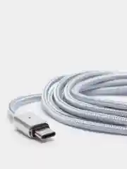 Серебряный usb кабель магнитный Quick Charge 3.0 быстрый заряд с передачей данных, 2-х метровые