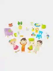 Бирюзовый развивающая игра на липучках изучаем цвета, Мой дом, Овощи и фрукты, Формы, Времена года