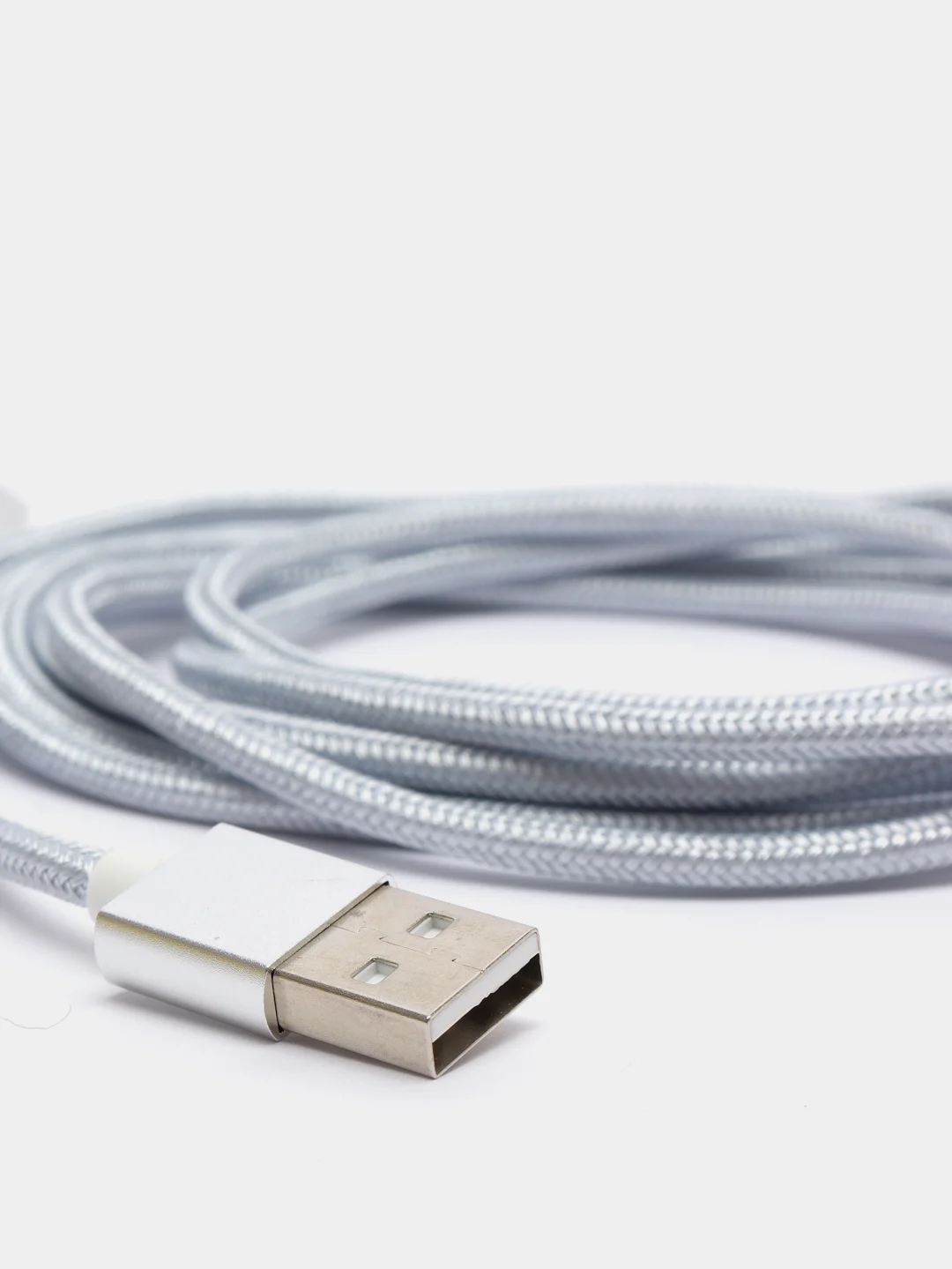 Серебряный usb кабель магнитный Quick Charge 3.0 быстрый заряд с передачей данных, 2-х метровые