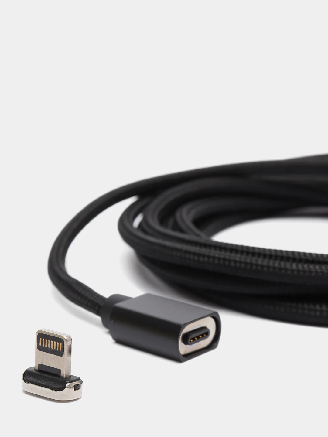 Черный usb кабель магнитный Quick Charge 3.0 быстрый заряд с передачей данных, 2-х метровые