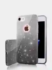 Черный чехол силикон серебристый
