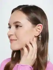 Золотой серьги кресты