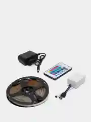 Серебряный светодиодная многоцветная лента RGB, с пультом, 5 м