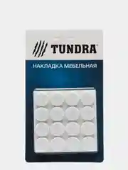 Накладка мебельная ТУНДРА, диаметр 19 мм, круглая, белая, 32 штуки