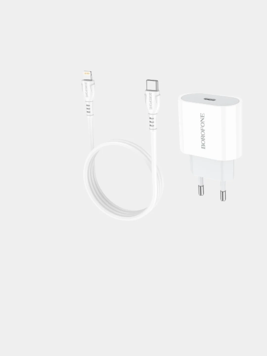 Зарядное устройство Borofone BA61A с кабелем для iPhone, Type-C на Lighting