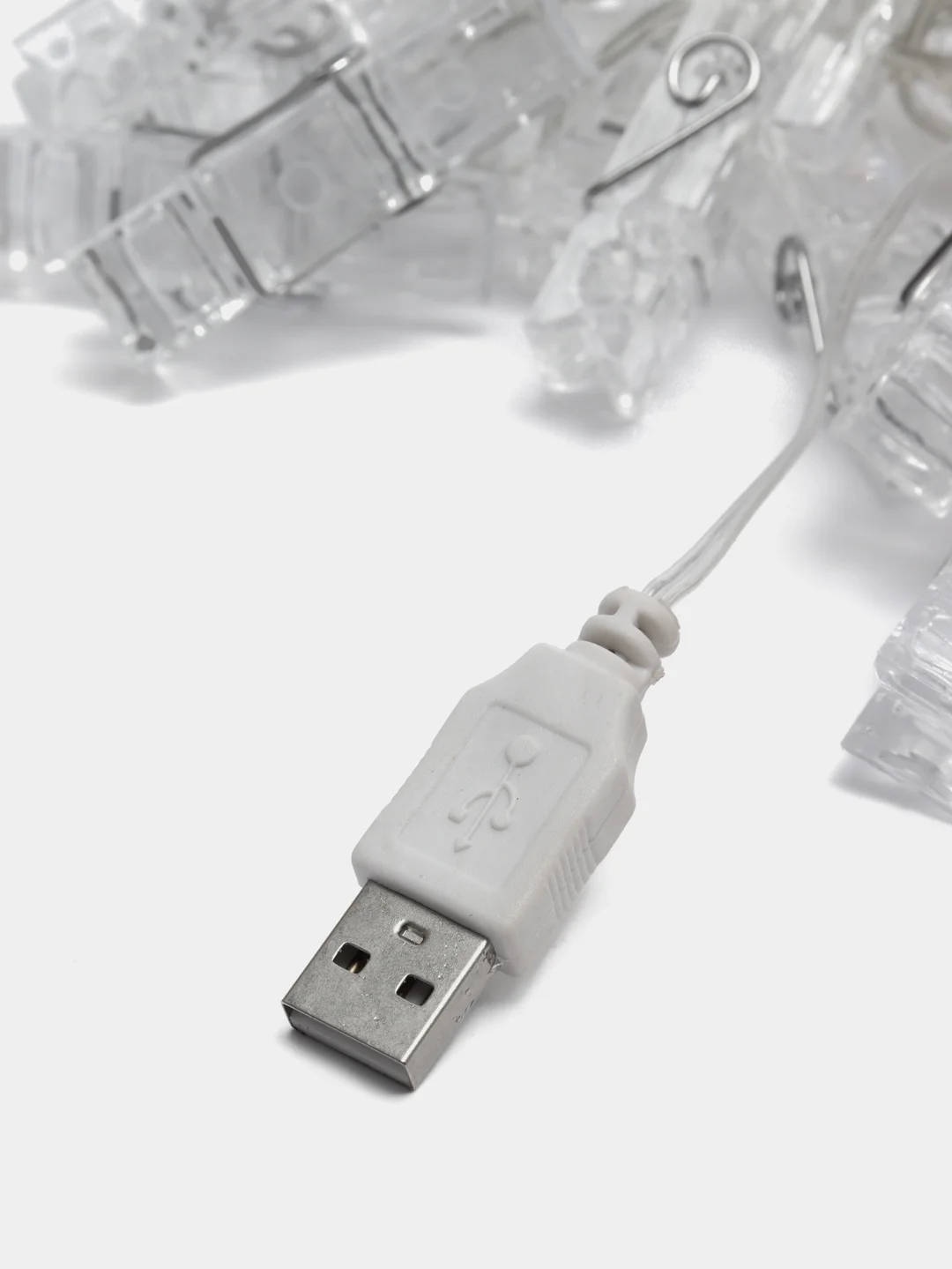 Белый гирлянда прищепки 6 метров, 40 огней, тип питания USB