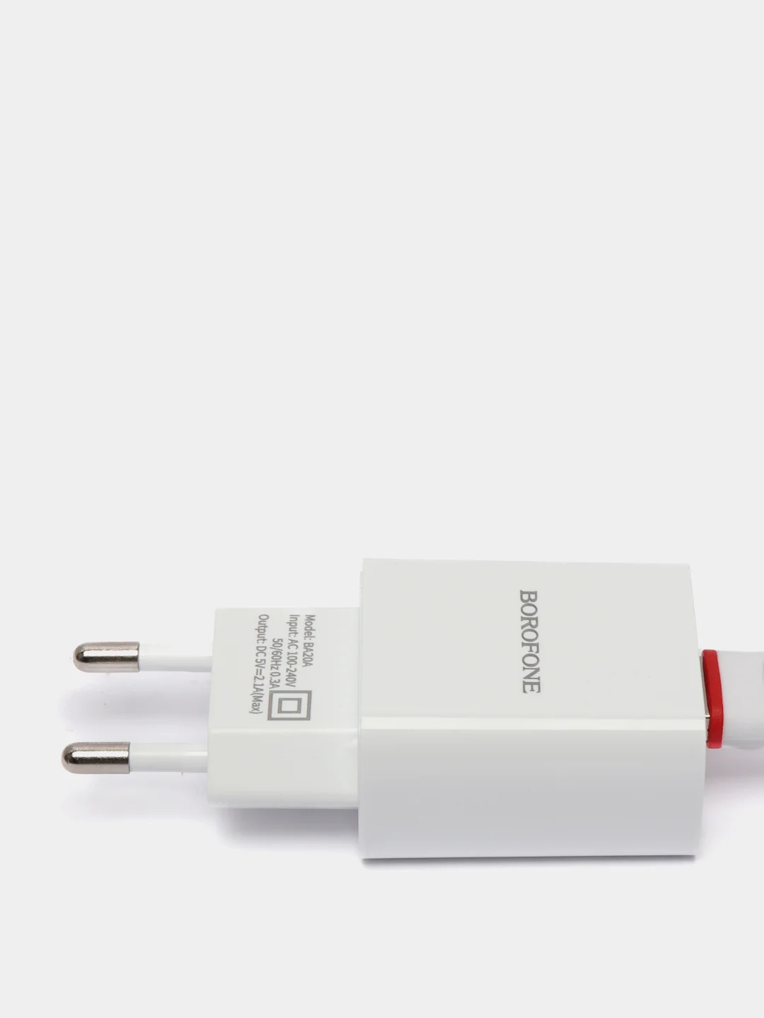 Белый сетевое зарядное устройство Borofone BA20A 1xUSB до 2.1А с кабелем Type-C (Для Android)