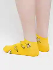 Лимонный носки с принтом "Banana", высокие, унисекс