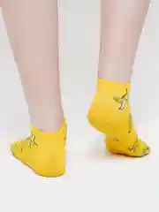 Лимонный носки с принтом "Banana", высокие, унисекс