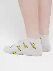 Серый носки с принтом "Banana", высокие, унисекс