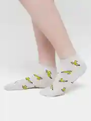 Серый носки с принтом "Banana", высокие, унисекс