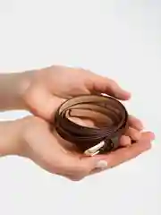 Шоколадный женский кожаный ремень ( тонкий / узкий ) с металлической пряжкой