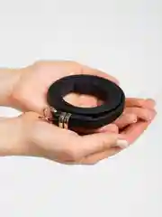 Черный женский ремень из искусственной кожи с круглой пряжкой